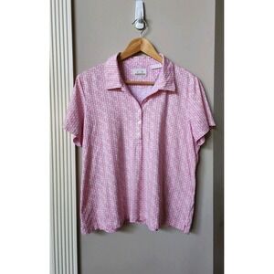 EP Pro Tour Tech Golf Short Sleeve Lightweight Shirt Pink Flower Womens Size XL